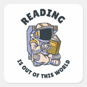 Lezen Is Uit Een Andere Wereld Vierkante Sticker
