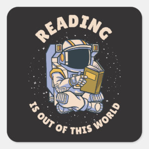 Lezen Is Uit Een Andere Wereld Vierkante Sticker