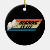 Lezen is verlicht - Boeken lezen  Retro Keramisch Ornament (Voorkant)