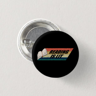 Lezen is verlicht - Boeken lezen  Retro Ronde Button 3,2 Cm