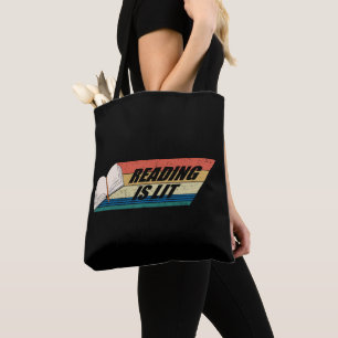 Lezen is verlicht - Boeken lezen Retro Tote Bag
