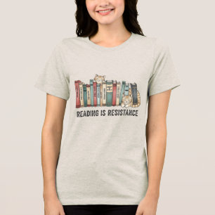 Lezen Is Verzet Kat & Boeken T-Shirt
