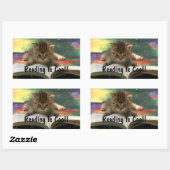 Lezen Kat Rechthoekige Sticker (Vel)
