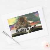 Lezen Kat Rechthoekige Sticker (Envelop)