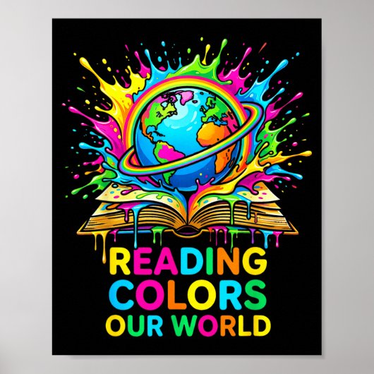 Lezen kleurt onze wereld ruimte astronaut poster (Voorkant)