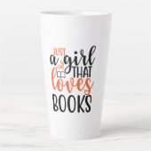 Lezen Kunst Gewoon Een Meisje Dat Van Boeken Houdt Latte Mok (Voorkant)