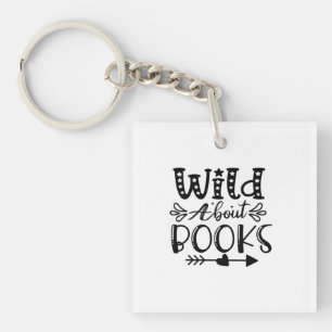 Lezen Kunst Wild Over Boeken Sleutelhanger