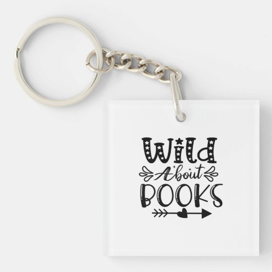Lezen Kunst Wild Over Boeken Sleutelhanger (Voorkant)