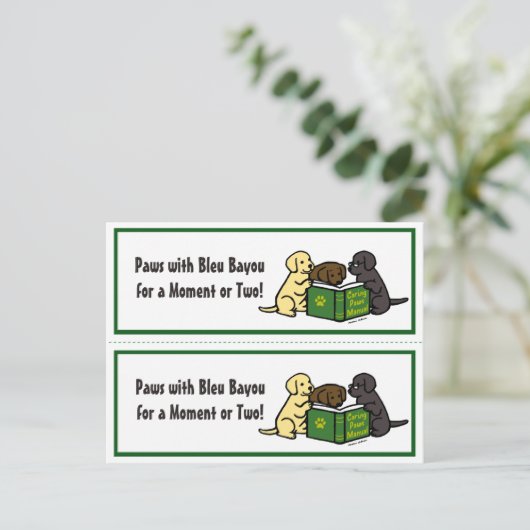 Lezen Labrador Puppies Bladwijzer Briefkaart (Staand voorkant)