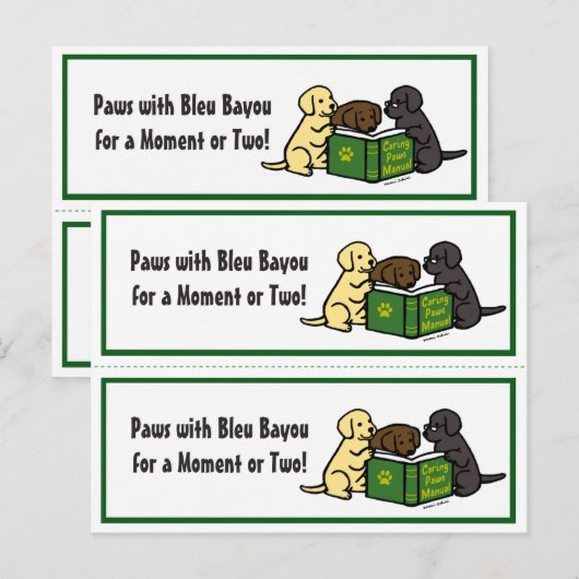 Lezen Labrador Puppies Bladwijzer Briefkaart (Voorkant / Achterkant)