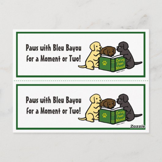 Lezen Labrador Puppies Bladwijzer Briefkaart (Achterkant)