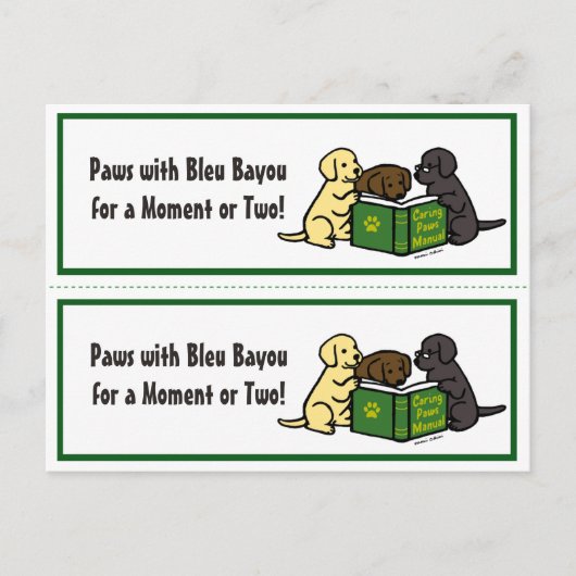 Lezen Labrador Puppies Bladwijzer Briefkaart (Voorkant)