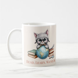"Lezen. Leren. Dwaal." Schattigee Bookish Cat Koffiemok