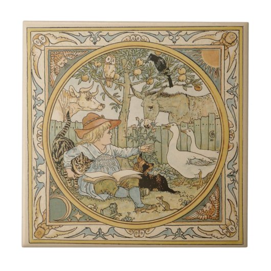 Lezen Leuke Keramische Tegel Tegeltje (Voorkant)