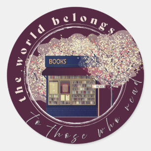 Lezen, Lezen Liefhebbers, Bibliothecaris Boek Club Ronde Sticker