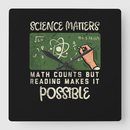 Lezen - Lezen maakt het mogelijk Vierkante Klok (Voorkant)