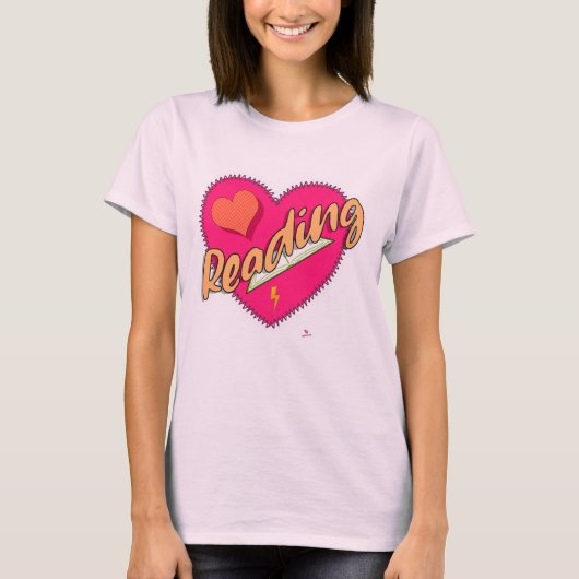 Lezen Liefde Boek Hart Motto T-shirt (Voorkant)