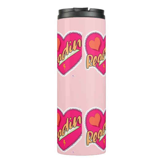 Lezen Liefde Boek Hart Motto Thermosbeker (Achterkant)