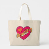 Lezen Liefde Boek Hart Schattige Fun Design Grote Tote Bag (Achterkant)