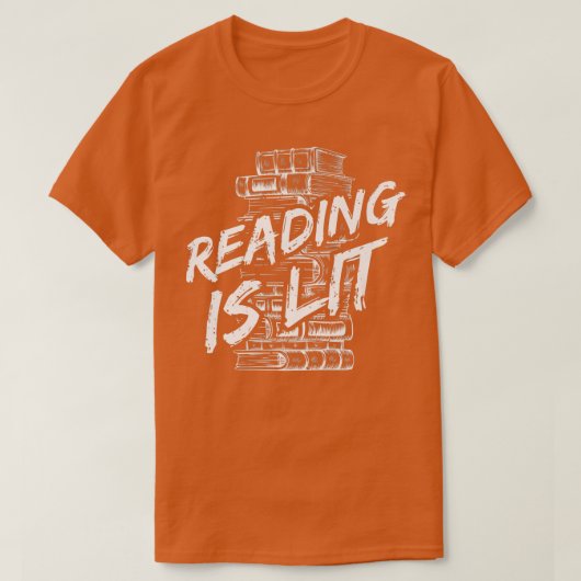 Lezen: Lit Book Lover Reading Teacher T-shirt (Design voorkant)