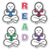 LEZEN mensen die boeken lezen Sticker (Voorkant)