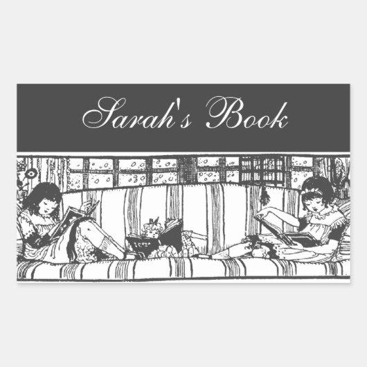 Lezen met Dolly Book Bord Rechthoekige Sticker (Voorkant)