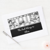 Lezen met Dolly Bookplate Retangular Rechthoekige Sticker (Envelop)