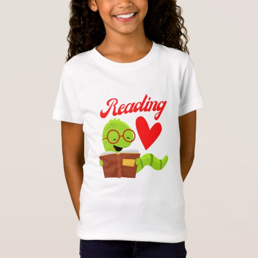 Lezen met liefde - Ik hou van lezen T-shirt (Voorkant)