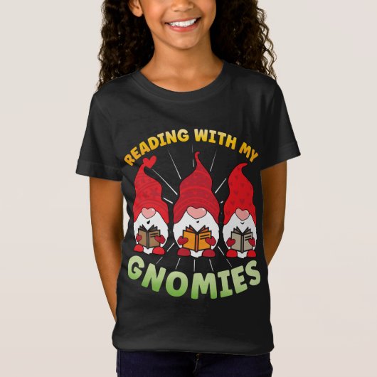 Lezen met mijn Gnomen Grapny Gnome Book Reading L T-shirt (Voorkant)