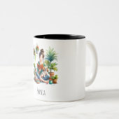 Lezen minnaar meisjes op maat tweekleurige koffiemok (Voorkant rechts)