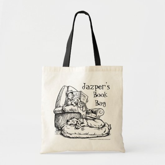 Lezen naar de Cat and Dog Book Bag Tote Bag (Voorkant)
