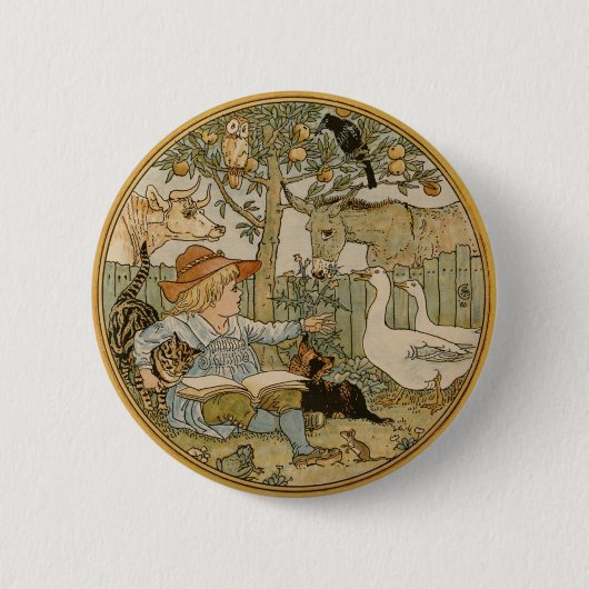Lezen naar de dieren ronde button 5,7 cm (Voorkant)
