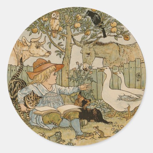 Lezen naar de dieren ronde sticker (Voorkant)