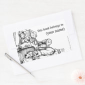 Lezen naar het Cat and Dog Book Bord Rechthoekige Sticker (Envelop)