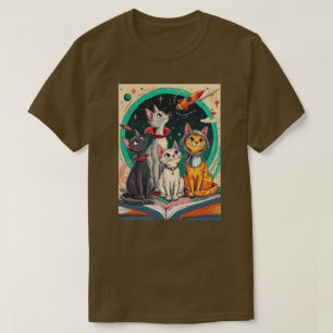 Lezen opent een toegangspoort tot kosmische katten t-shirt