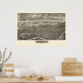 Lezen, PA Panorama Map - 1898 Poster (Keuken)