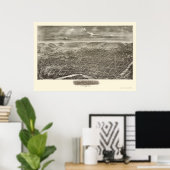 Lezen, PA Panorama Map - 1898 Poster (Thuiskantoor)