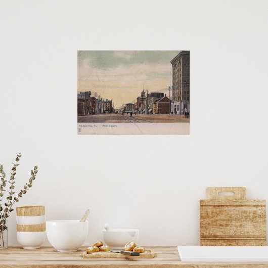 Lezen PA, Pennsylvania, Penn Square,  Poster (Keuken)