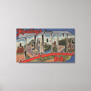 Lezen, Pennsylvania - Grote Letter-scènes 2 Canvas Afdruk