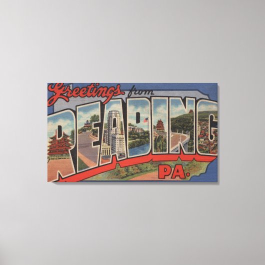 Lezen, Pennsylvania - Grote Letter-scènes 2 Canvas Afdruk (Voorkant)