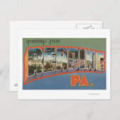 Lezen, Pennsylvania - Grote Letter-scènes Briefkaart (Voorkant / Achterkant)