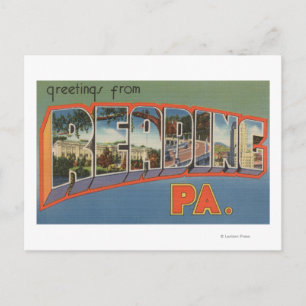 Lezen, Pennsylvania - Grote Letter-scènes Briefkaart