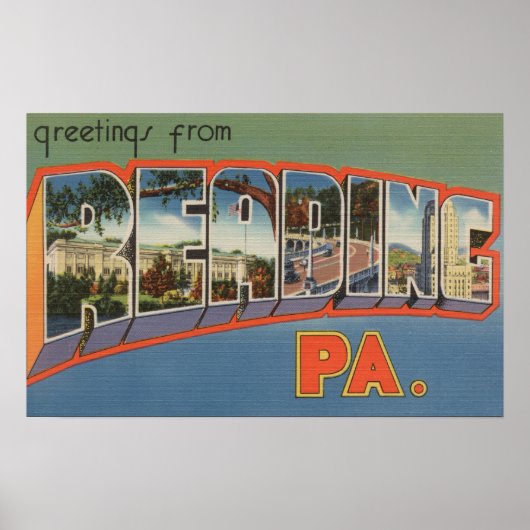 Lezen, Pennsylvania - Grote Letter-scènes Poster (Voorkant)