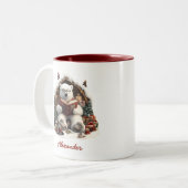 Lezen Poler Beer Aangepaste naam Tweekleurige Koffiemok (Voorkant links)