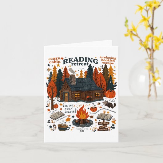 Lezen Retreat Ghost Lees meer Boeken Funny Hallow Kaart (Gele Bloem)