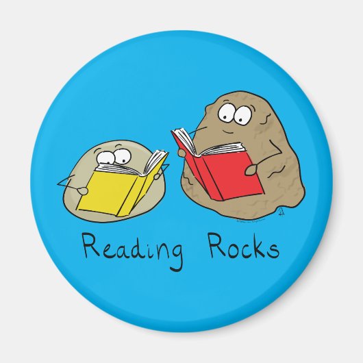 Lezen Rocks Grappig Boek Magnet (Voorkant)