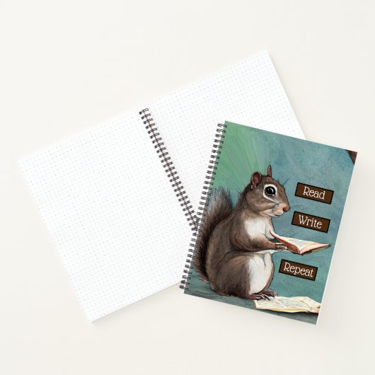 Lezen, schrijven, herhalen Eekhoorn Lezen van een  Notitieboek (Binnen)