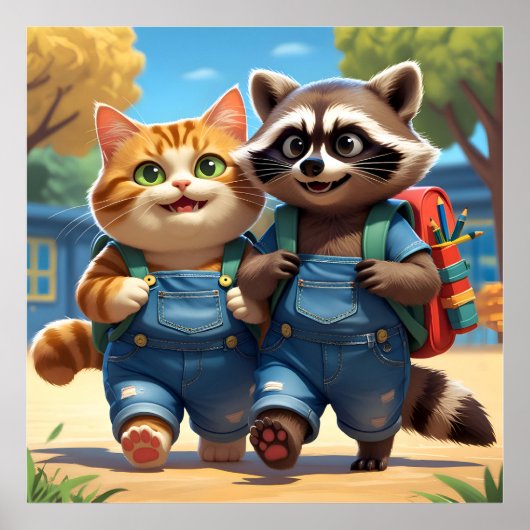 Lezen, Spelling, Rugzakken & Smiles V2 Poster (Voorkant)