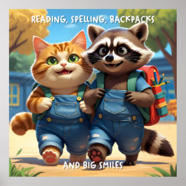 Lezen, Spelling, Rugzakken & Smiles V2+Tekst Poster