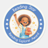 Lezen Ster Docent Aanmoedigingsprijs Ronde Sticker (Voorkant)